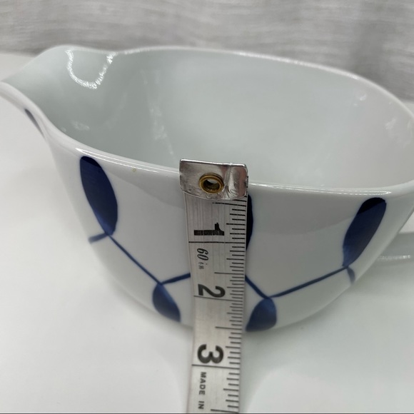 Vtg 60's Mid Century Lyngby Porcelain Denmark Blue White Butter Box Sauce Set - Picture 10 of 11